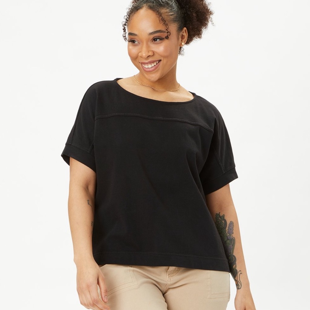 Michael Stars Black Alice Boatneck Top Ventura Jersey Women’s Size Medium NWT